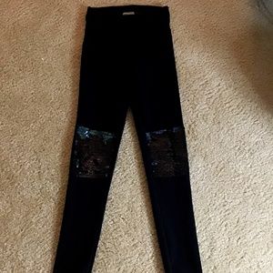 Sequinned Black Jeggings